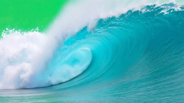 Large ocean wave curling