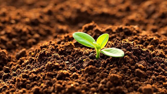 Young plant sprouting from soil