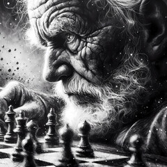 old man chess contemplating life