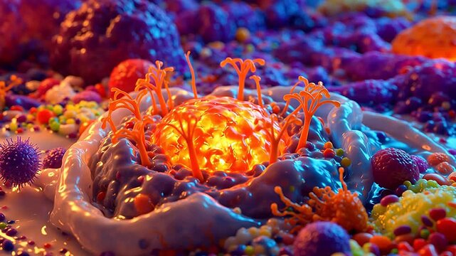Colorful abstract organic forms
