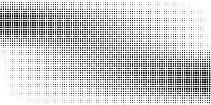Abstract wave pattern formed by dissolving black and gray squares on a white background