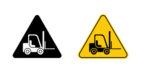 Forklift Operation Warning Sign Line Icon © VectoraArt
