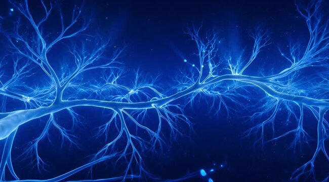 Artificial Intelligence Quantum Neural Network Cinematic Background