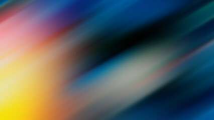 Abstract Blurred Gradient Background with Vibrant Yellow-Orange Spot and Diagonal Stripes in Blue, Green, and Black.