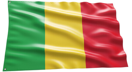 Obraz premium Mali Flag Waving On Isolated Transparent Background