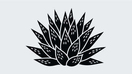 Obraz premium Stylized agave plant illustration in black on white background