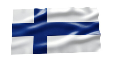 Obraz premium Finland Flag Waving On Isolated Transparent Background