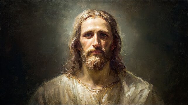 The image of Jesus Christ in the glow of rays	