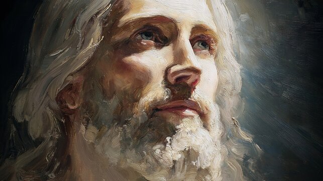 The image of Jesus Christ in the glow of rays	