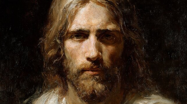 The image of Jesus Christ in the glow of rays	
