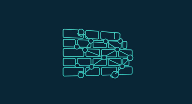 Network Connection Lines and Nodes Illustration.