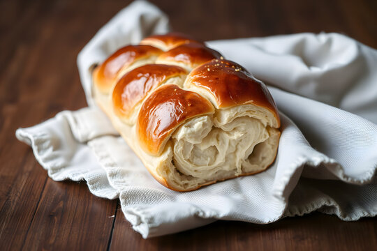 Vegan Finnish pulla cardamom bread braid on linen
