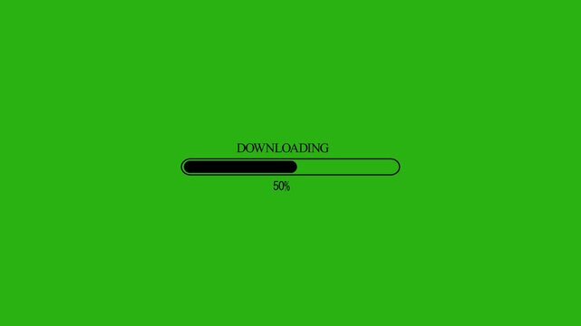 Digital File Download Progress Bar with Percentage Status Technology Concept.on Green Background,with 4k video animation.