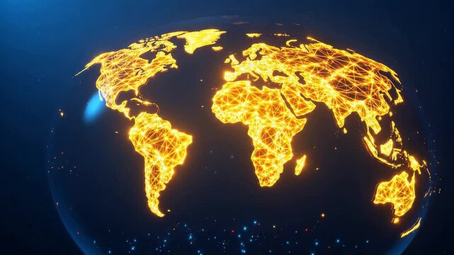 Glowing Networked Globe