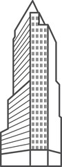 Fototapeta premium Skyscraper line icon. City logo. Urban sign