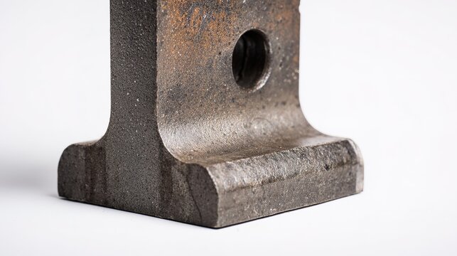 Antique Metal V-Block on White Background