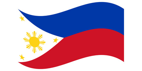 Waving flag of Philippines isolated.
