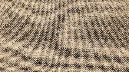 Fabric hand woven linen texture in brown color net background