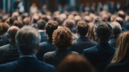 People attending a networking event in a large conference hall during the day