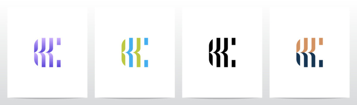 Abstract Open Book Pages Stripes Letter Initial Logo Design C