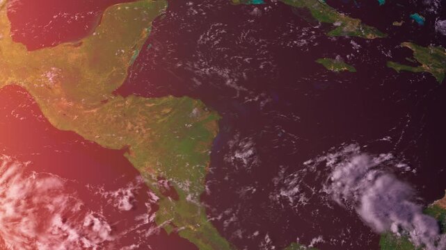 uba and Latin America From Space at Sunset. Planet Earth From Space. Globe