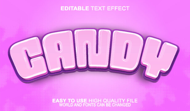  Candy Sweet Sugar Dessert Treat Delicious Vector Fully Editable Smart Object Text Effect