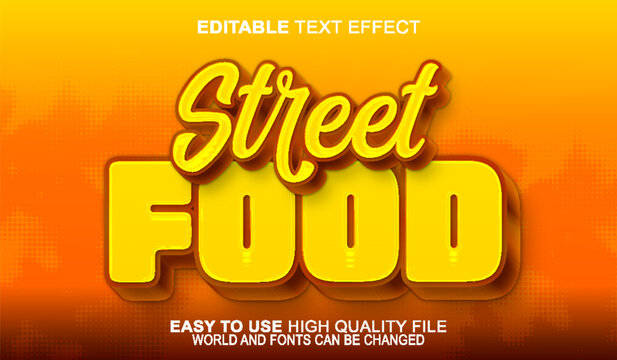  Street Food Tasty Delicious Snack Vector Fully Editable Smart Object Text Effect