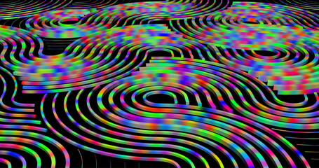 Abstract Colorful 3D Multimedia and Social Media Icon Set