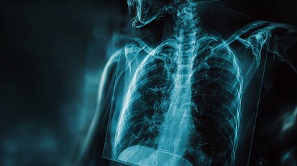 Chest X-ray imaging used to evaluate lung health, aiding in medical diagnosis and assessment of respiratory conditions
