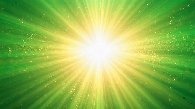Radiant green and yellow light burst