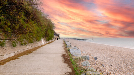 Folkestone beach, in England on winter