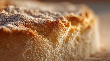 Close-up of Bread Crust with Flour Dusting and Soft Lighting