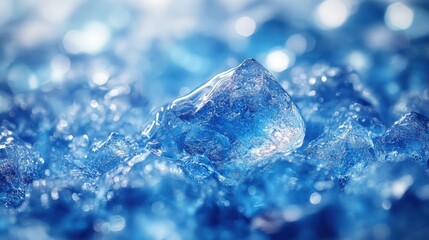 A detailed, close-up view of a complex crystalline structure with a blue coloration.