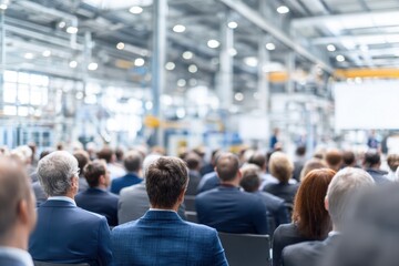 Fototapeta premium Professional Presentation on Manufacturing Success in Industrial Setting