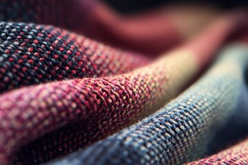 Macro Close-Up of Colorful Textile Weave on Retail Display