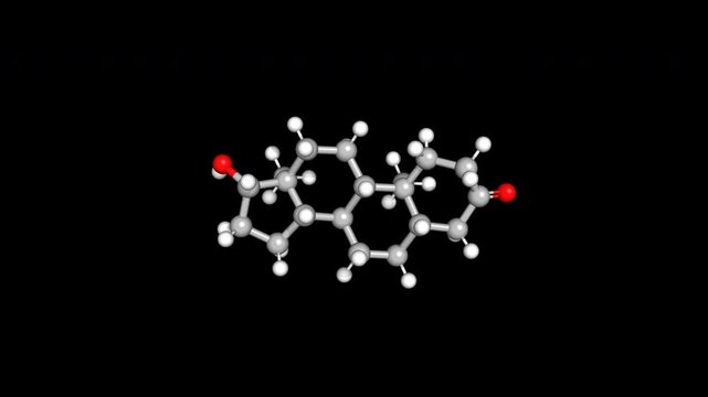 Testosterone Male Hormone Molecule Chemical Structure Rotating Loop