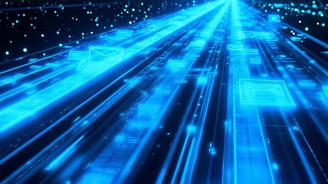 Blue digital data streams