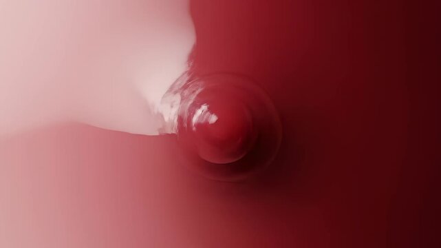 Abstract red circle with white highlights and gradient background.