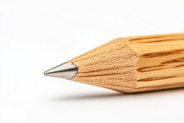 Fototapeta premium Sharpened wooden pencil tip on white background