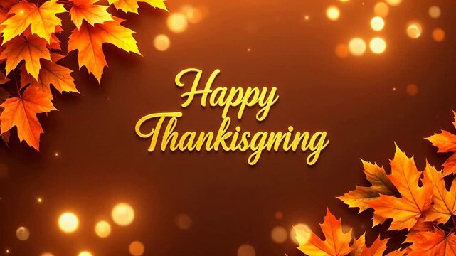 Autumn leaves and thanksgiving text