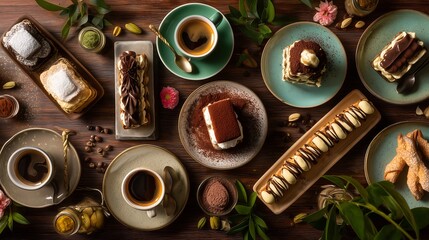 Italian Desserts and Espresso Coffee Assortment