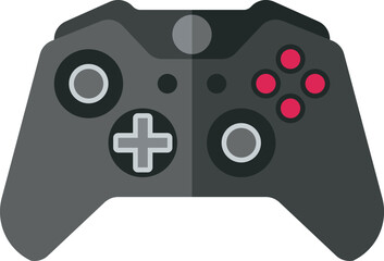 Video game joystick. Black gaming device icon © MicroOne