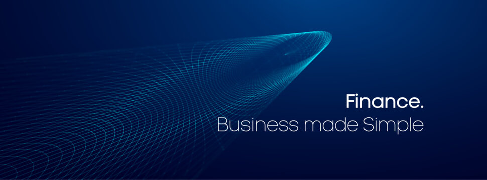 Finance Abstract background fintech with business intelligence Business blue and blue background Technology digital. Technology mesh modern with network minimal line and grid geometric lines.