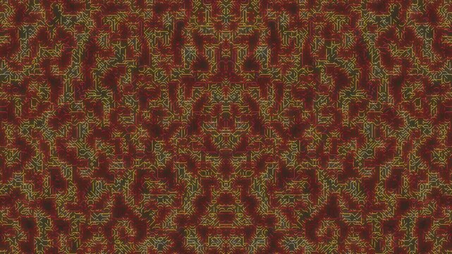 Abstract red-green ornamental kaleidoscope texture - seamless pattern background