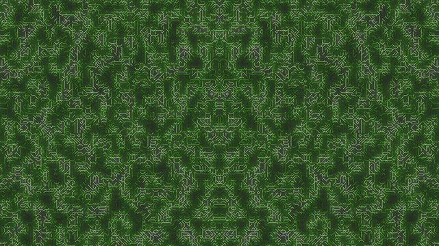 Symmetrical green textured abstract background with moss-like pattern