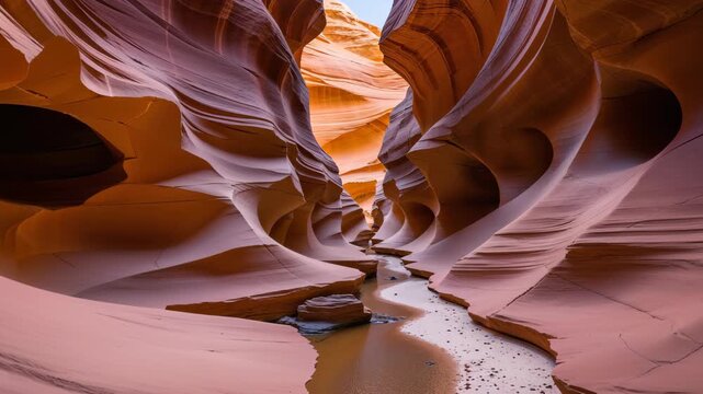 Exploring the Vibrant Low Angle Views of Golden Undulating Sandstone Formations in Arizona's Antelope Canyon