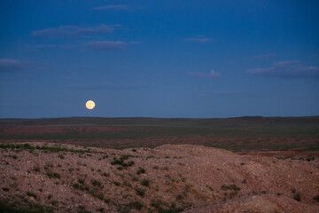 Red stupa rocks landscape, Mongolia. Gobi desert