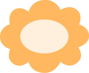 Yellow Flat Flower Vector