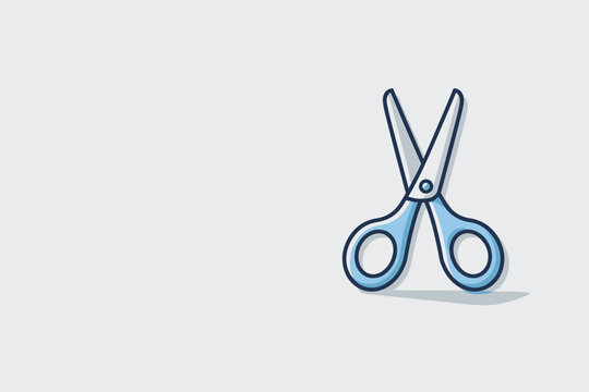 Sciss ors with rounded h andles shown in astr aight fr ont view withsymmetric al loops positi oned in the right third ofa 3: 2