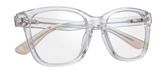 Oversized clear reading glasses with translucent frames